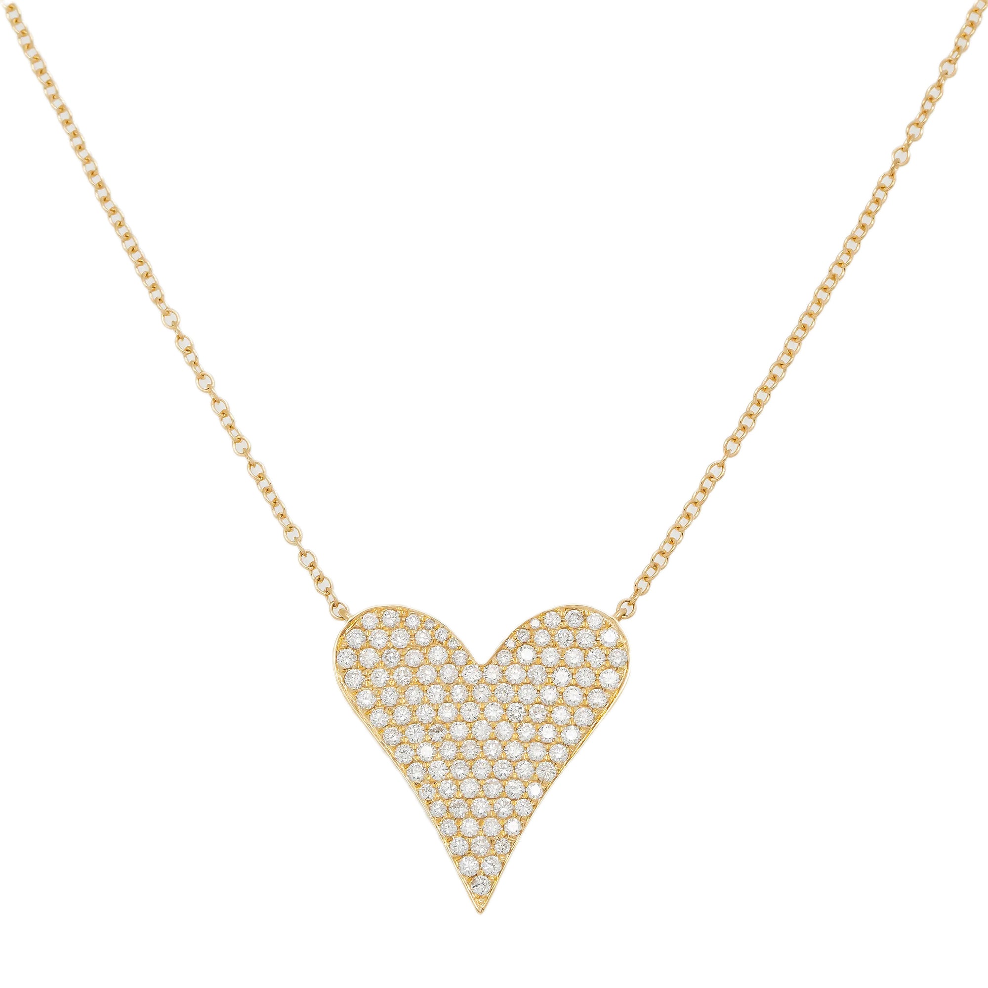 18K GOLD DIAMOND HEART NECKLACE 1.54 CT