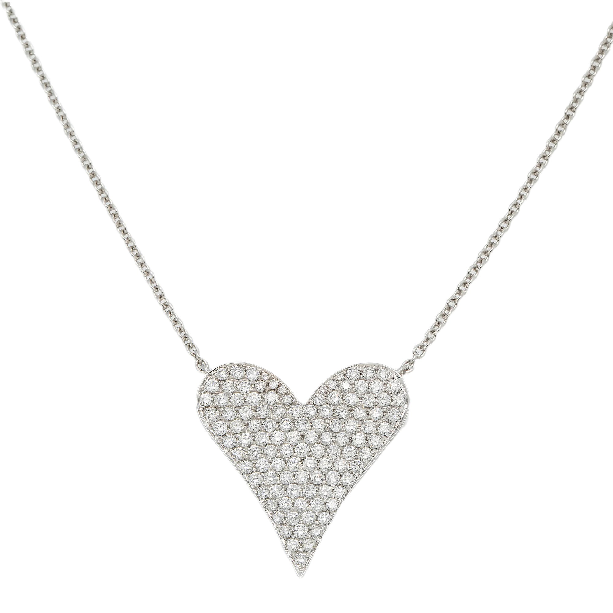 18K GOLD DIAMOND HEART NECKLACE 1.54 CT