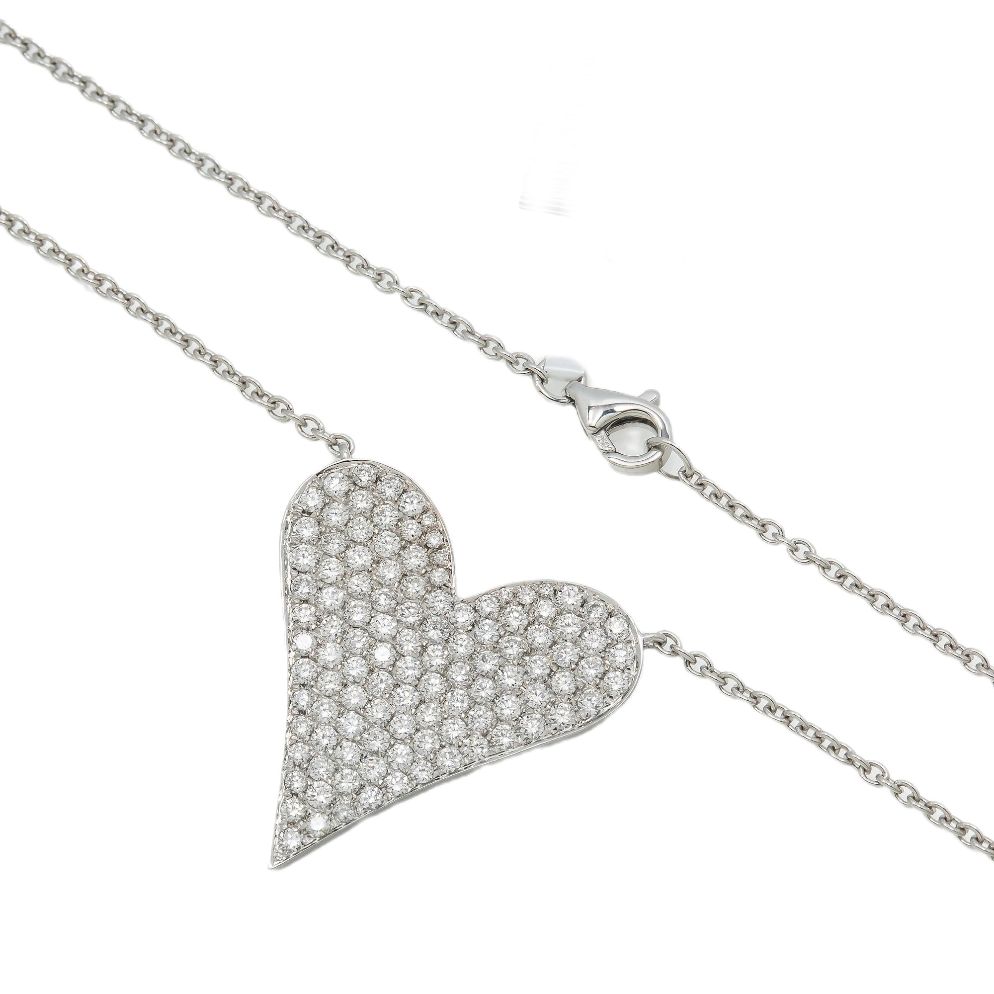 18K GOLD DIAMOND HEART NECKLACE 1.54 CT