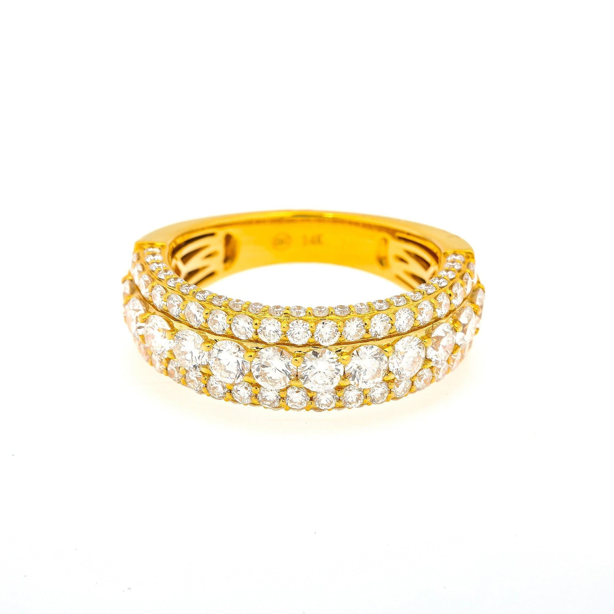 14K YELLOW GOLD WEDDING BAND WITH 3.25 CT DIAMONDS