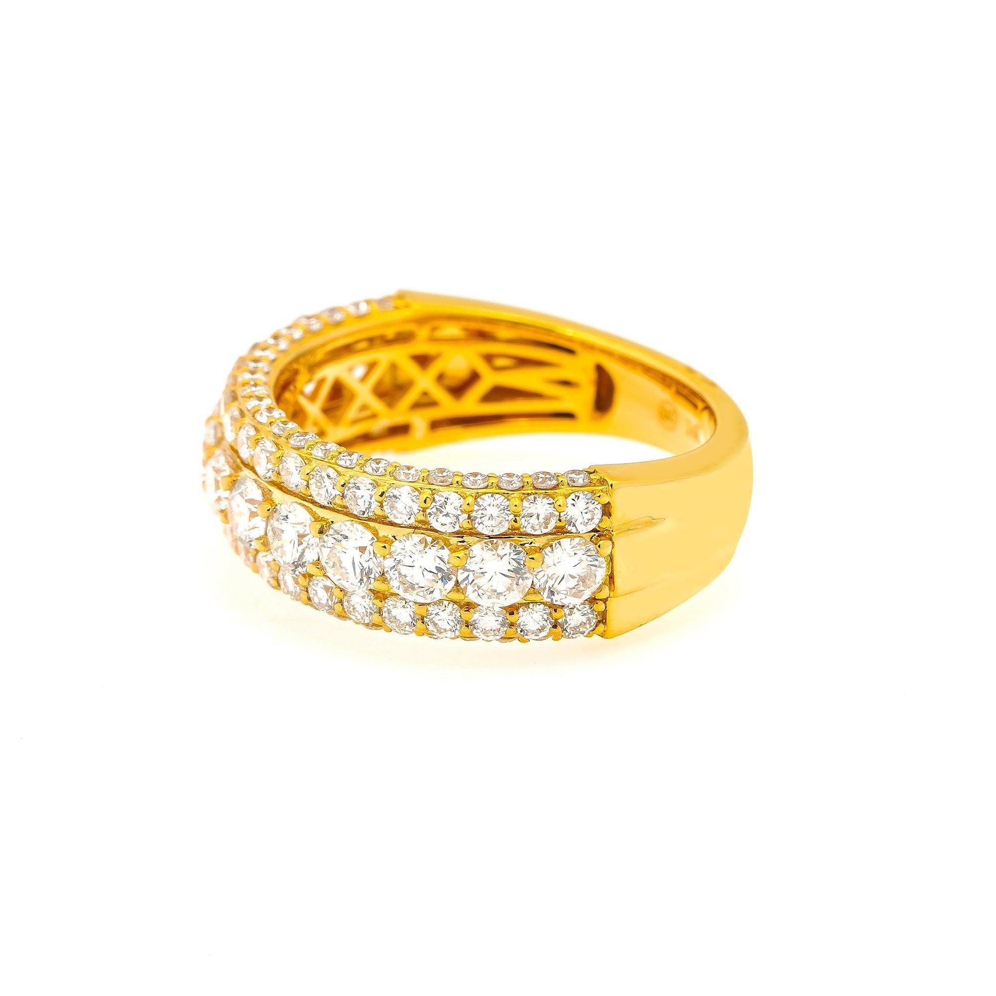 14K YELLOW GOLD WEDDING BAND WITH 3.25 CT DIAMONDS