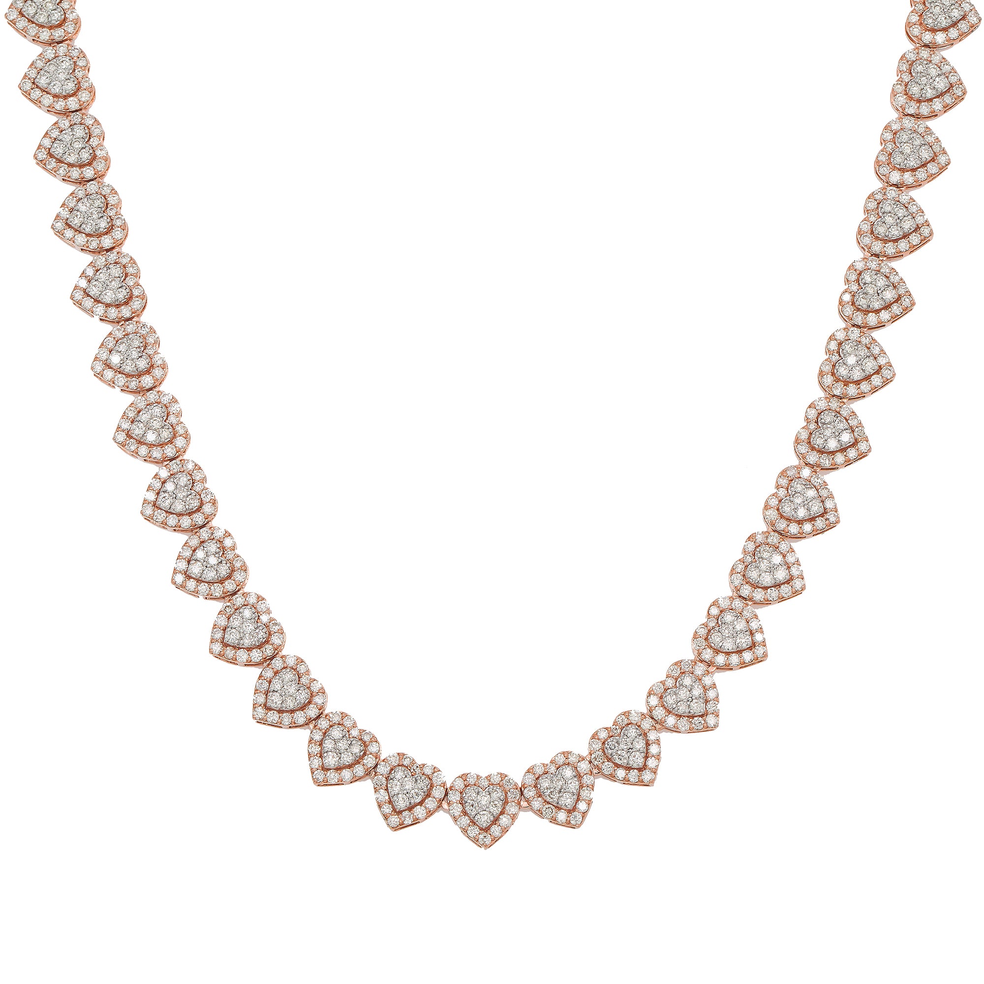 14K GOLD DIAMOND HEART NECKLACE 18.20CT