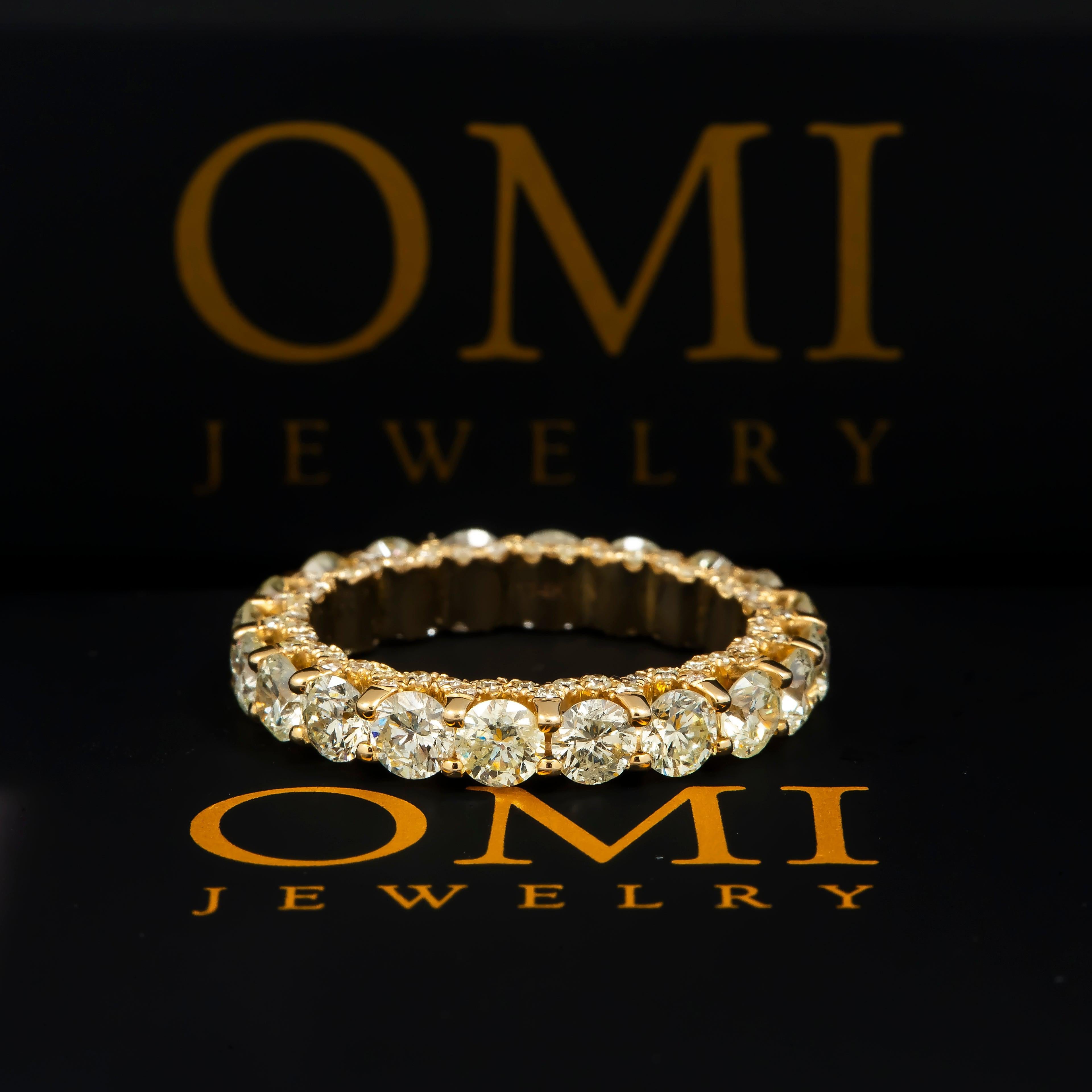 14K GOLD ROUND DIAMOND WEDDING BAND 5.40 CT