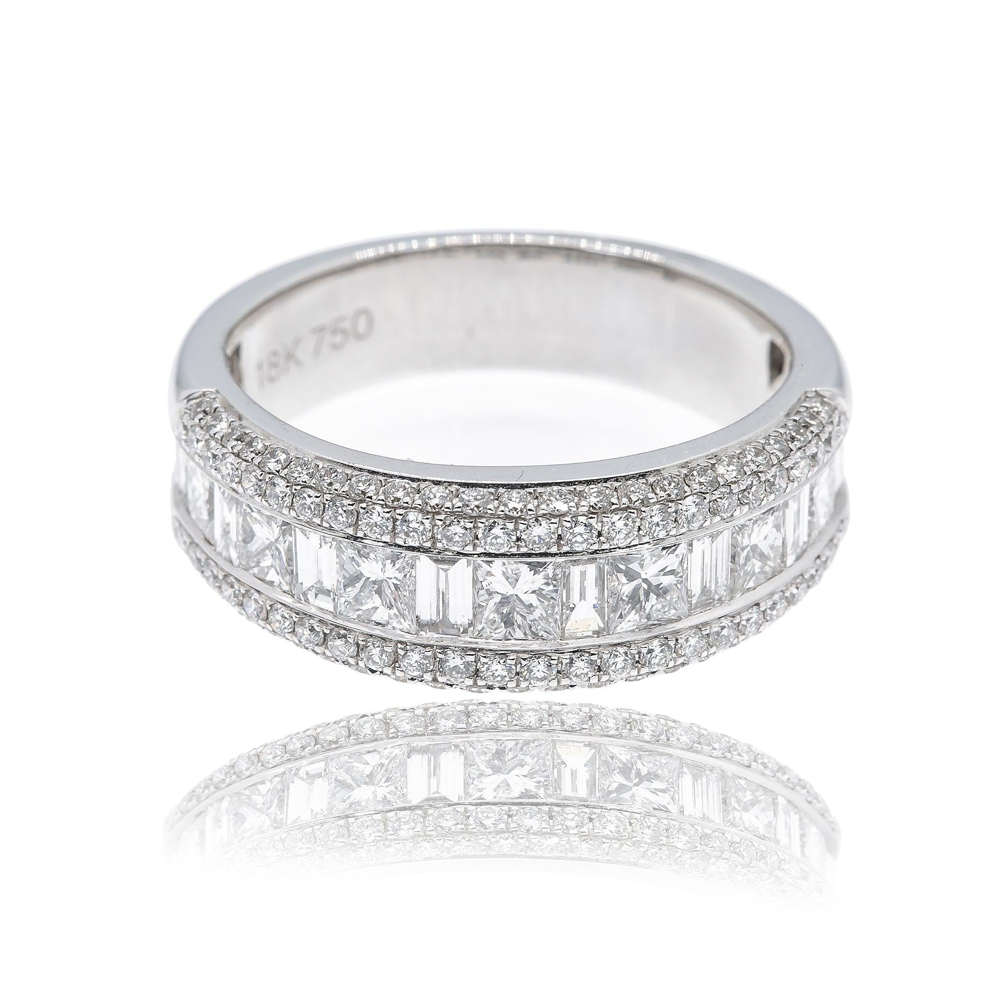 18K White Gold Ring with 1.6 CT Diamonds