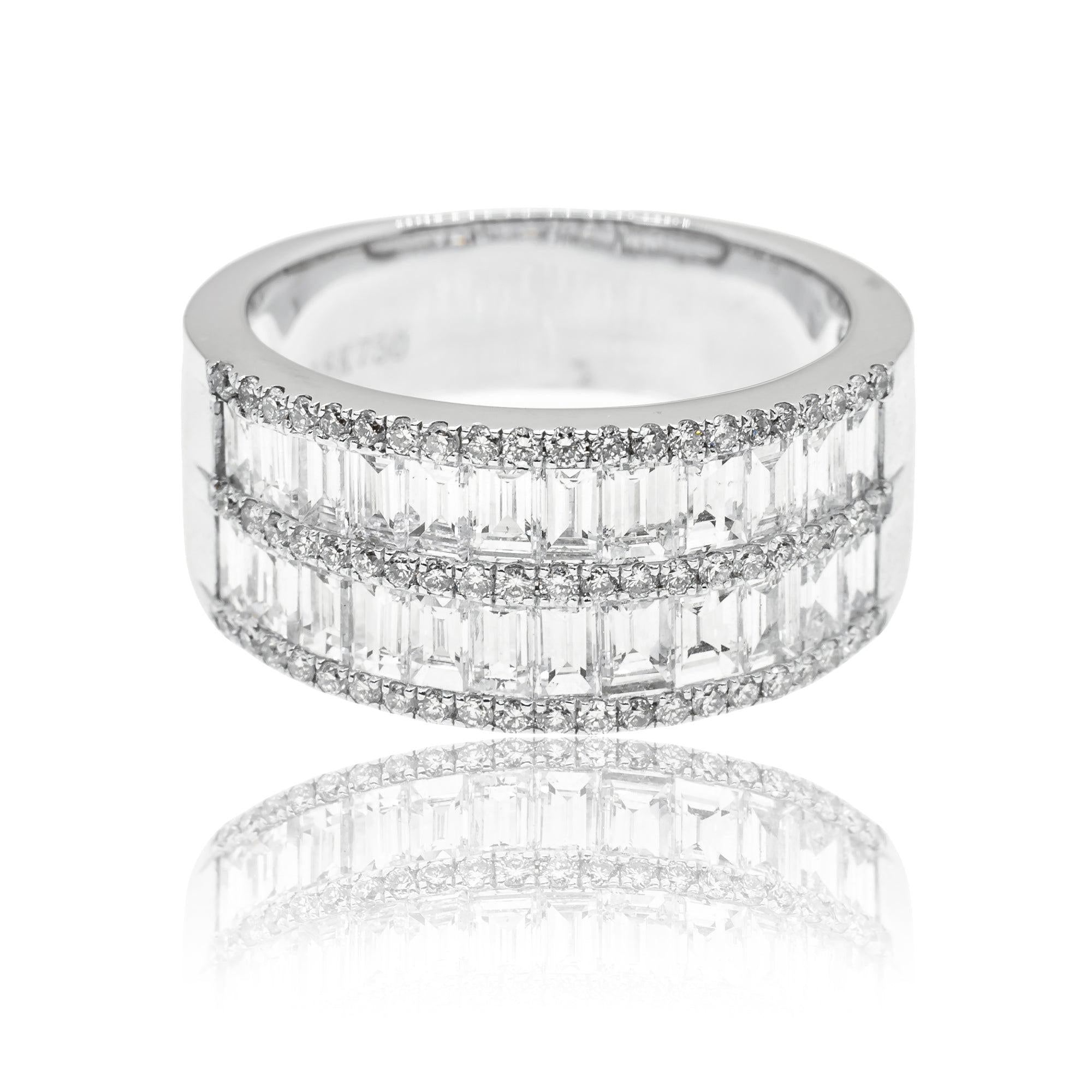 18K White Gold Ring with 2.56 CT Diamonds