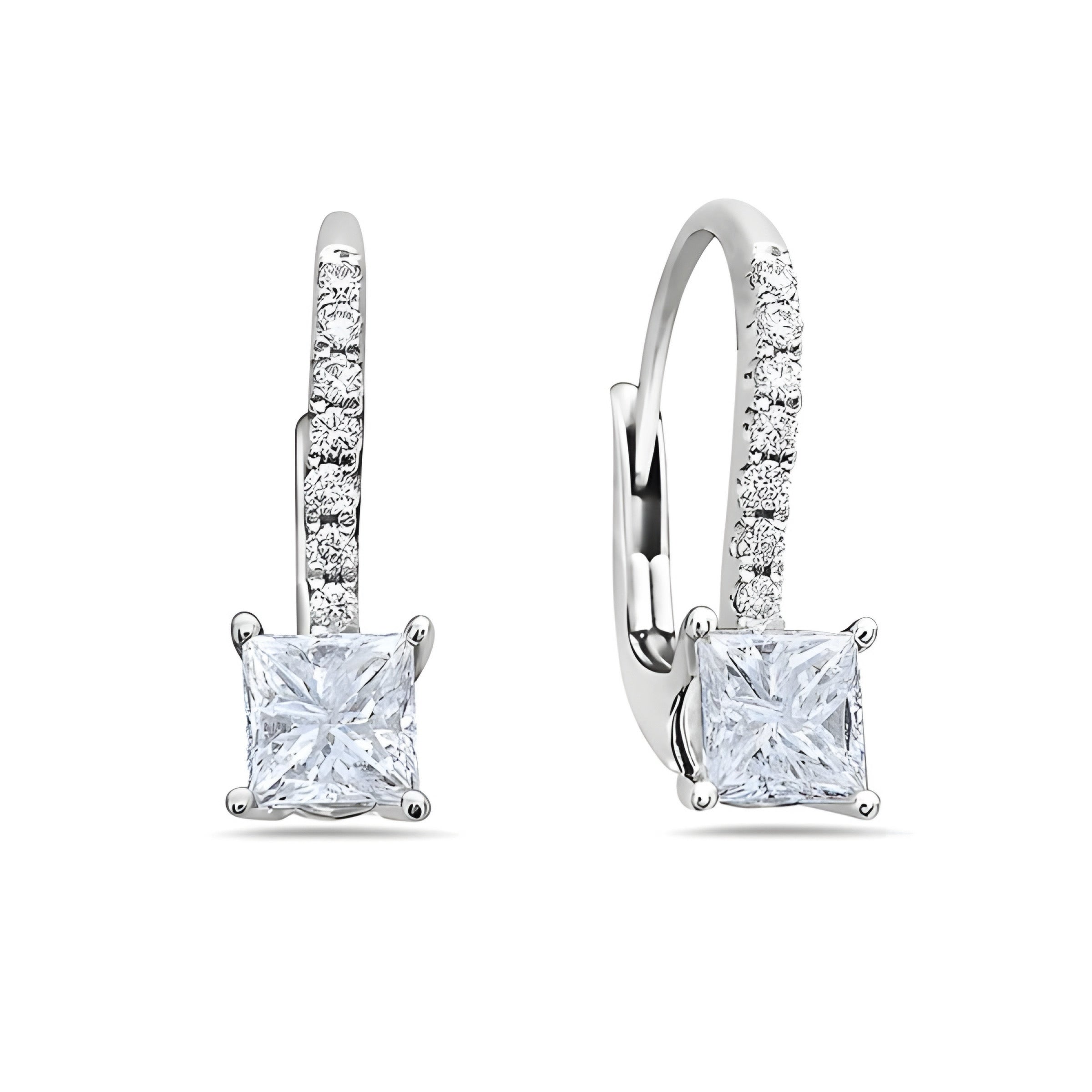 18K White Gold Earrings With Diamonds 1.07 CT