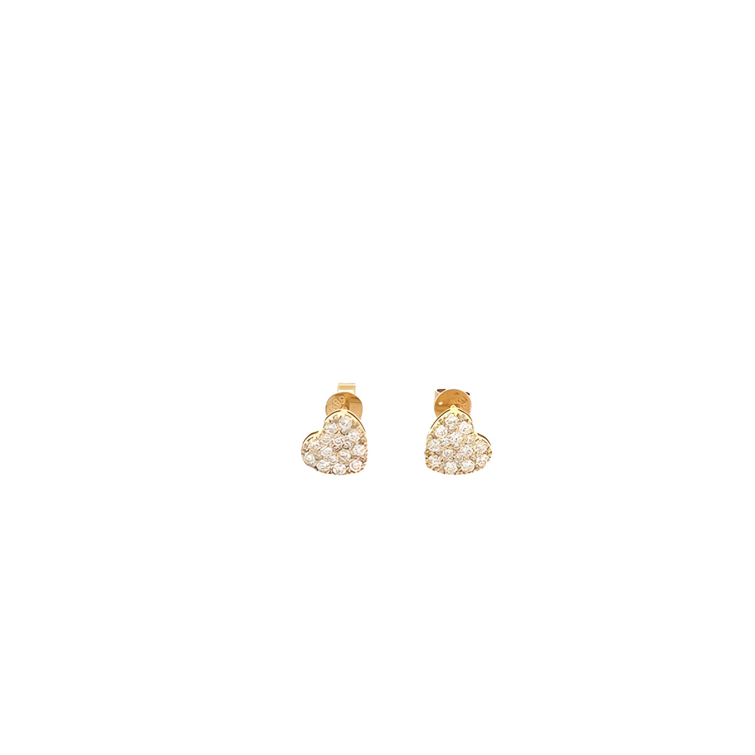 14K GOLD DIAMOND HEART CLUSTER STUD EARRINGS 0.60 CT