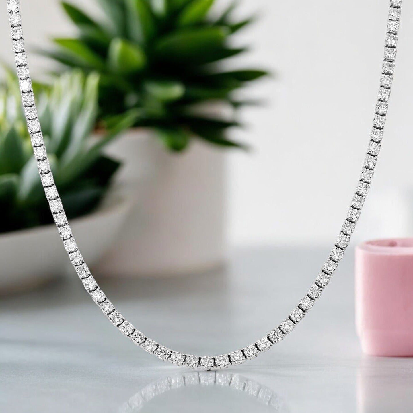 14K GOLD LAB DIAMOND TENNIS CHAIN 12.50 CT