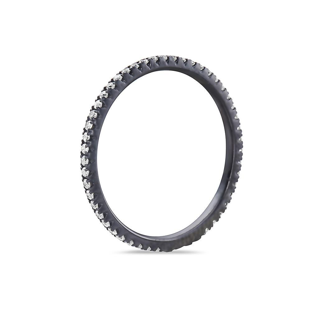 18k Black Gold With  0.29 CT Diamonds Wedding Band
