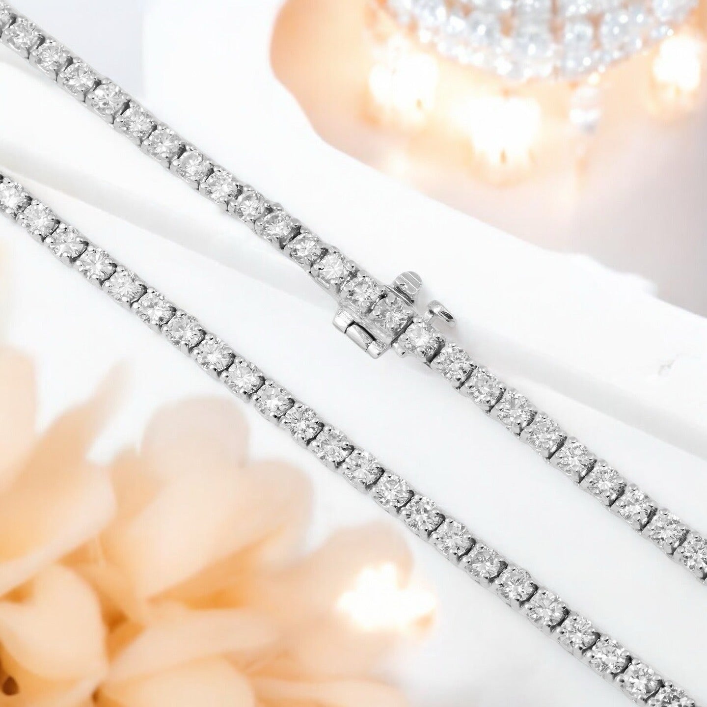 14K GOLD LAB DIAMOND TENNIS CHAIN 12.50 CT