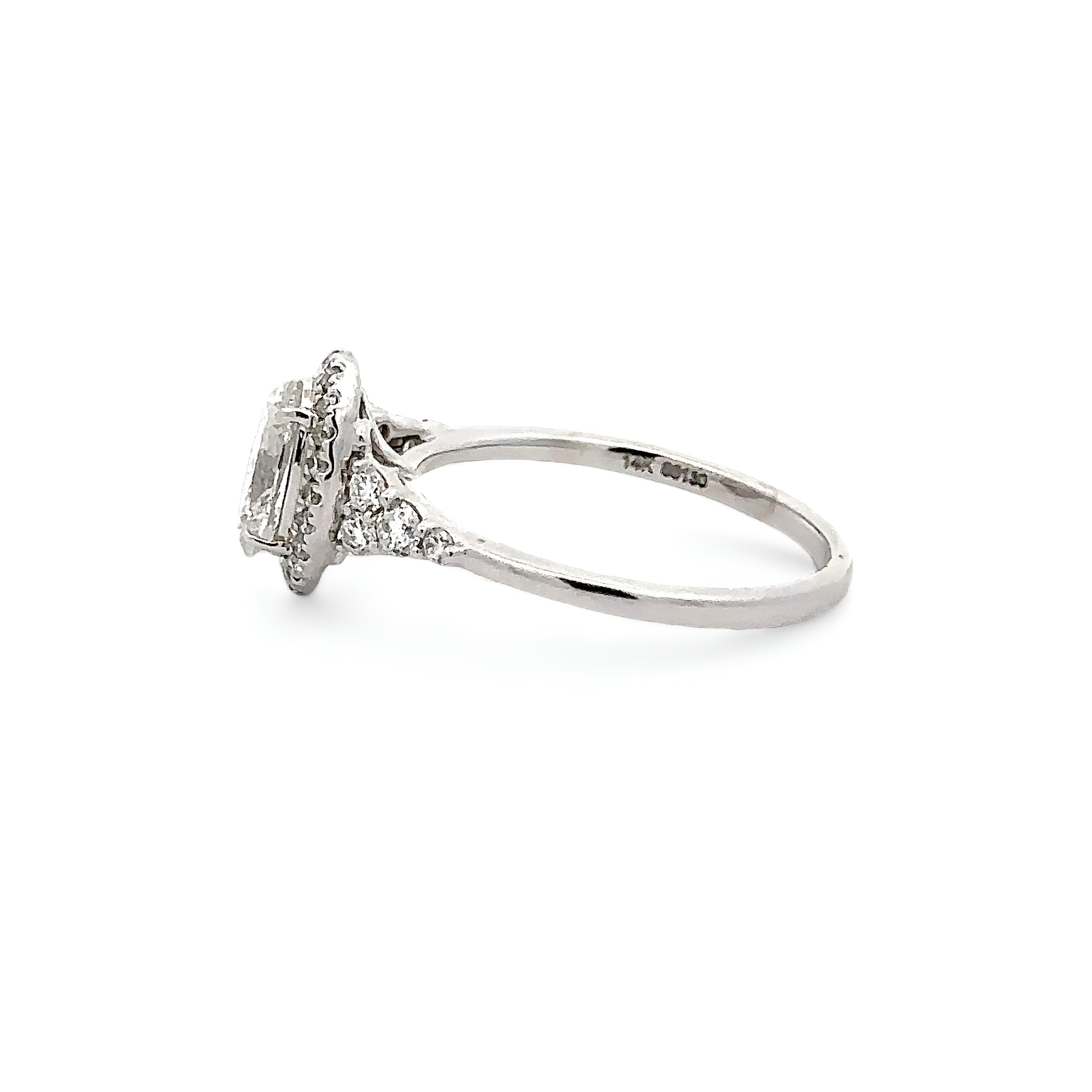 14K GOLD OVAL AND ROUND CUT HALO LAB DIAMOND ENGAGEMENT RING 1.40 CTW