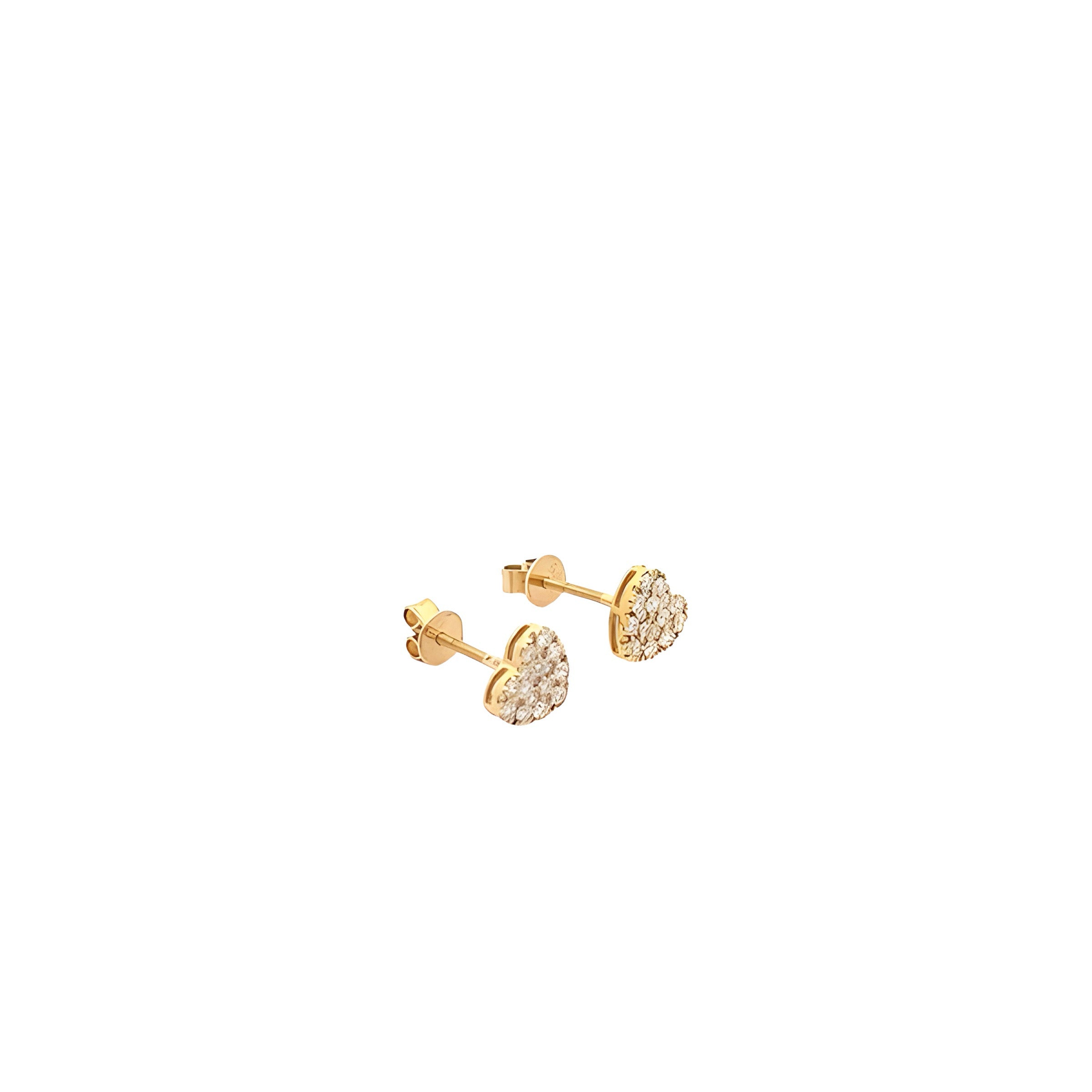 14K GOLD DIAMOND HEART CLUSTER STUD EARRINGS 0.60 CT