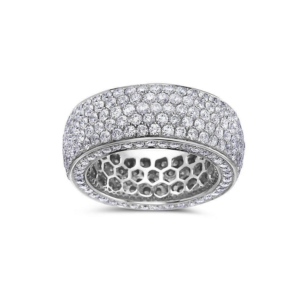 14k White Gold Diamond 5.30 CT Wedding Band