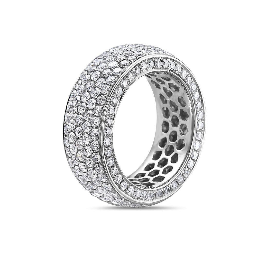 14k White Gold Diamond 5.30 CT Wedding Band