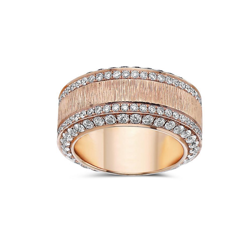 18k Rose Gold Diamond 2.62 CT Wedding Band
