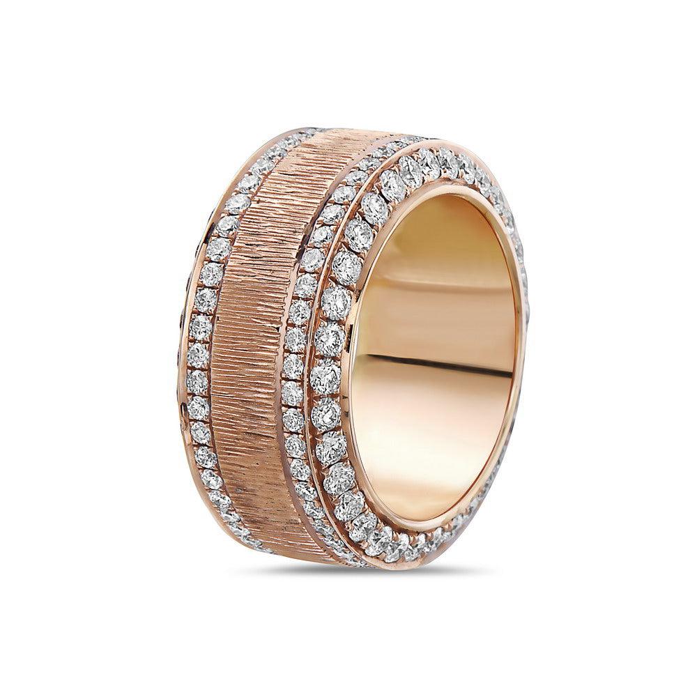 18k Rose Gold Diamond 2.62 CT Wedding Band