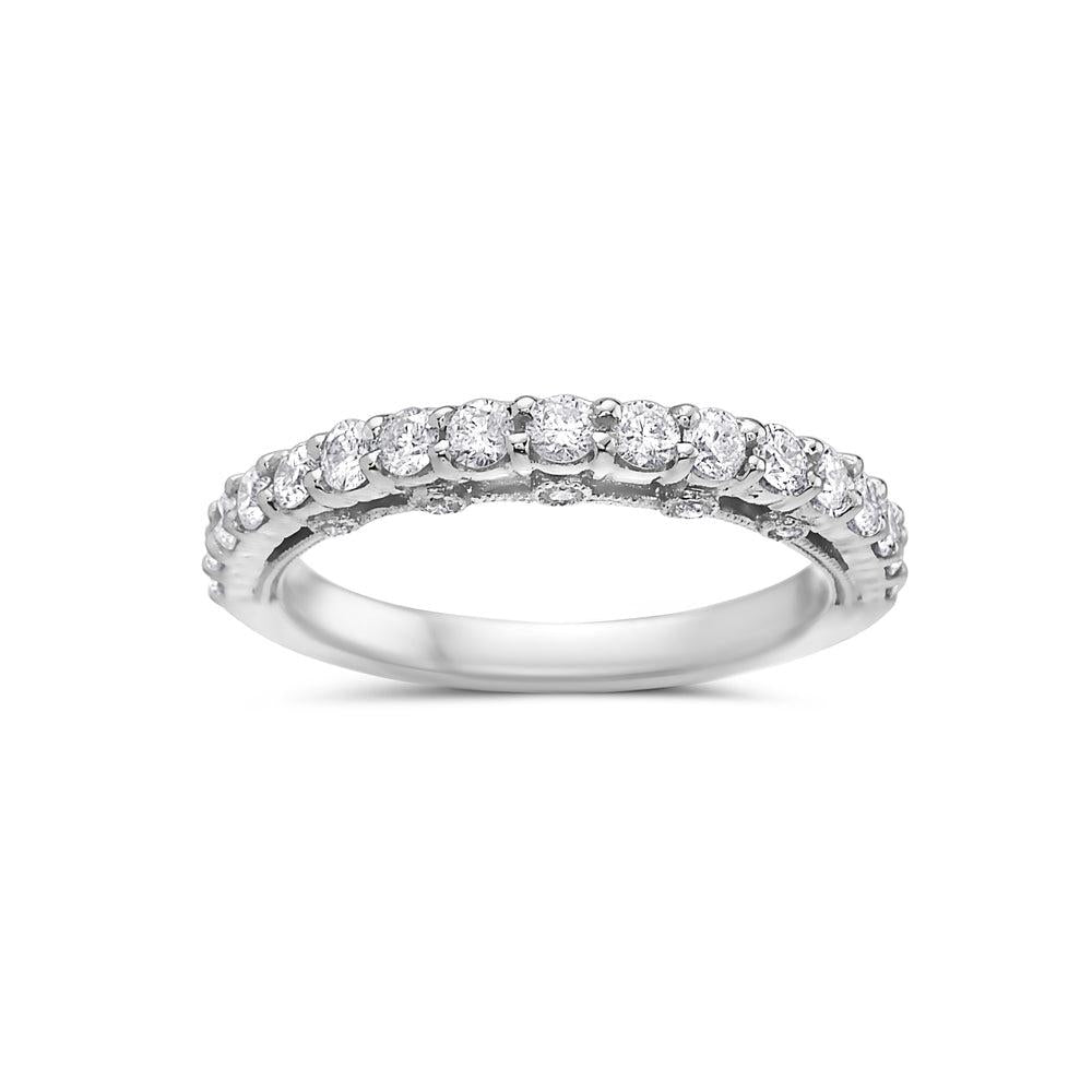 18K White Gold With 0.78 CT Diamond Wedding Band