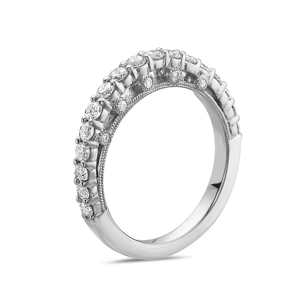 18K White Gold With 0.78 CT Diamond Wedding Band