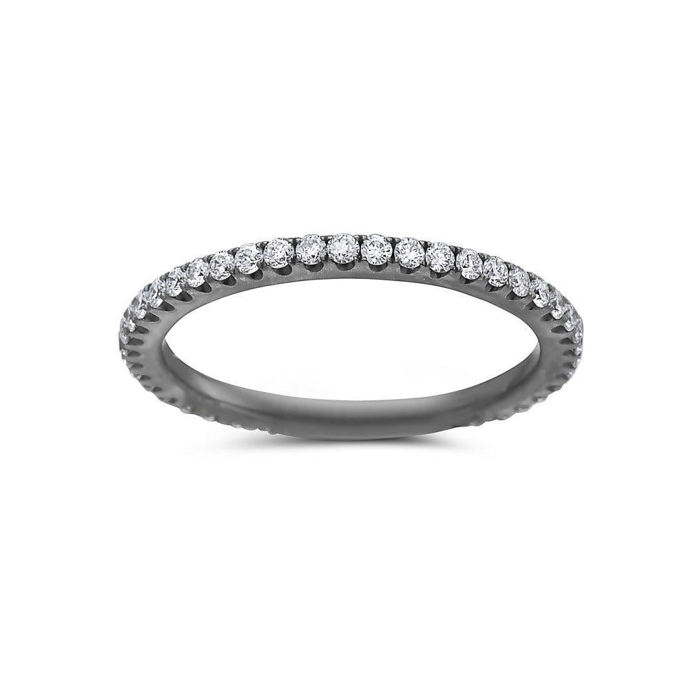 18k Black Gold Diamond 0.47 CT Wedding Band
