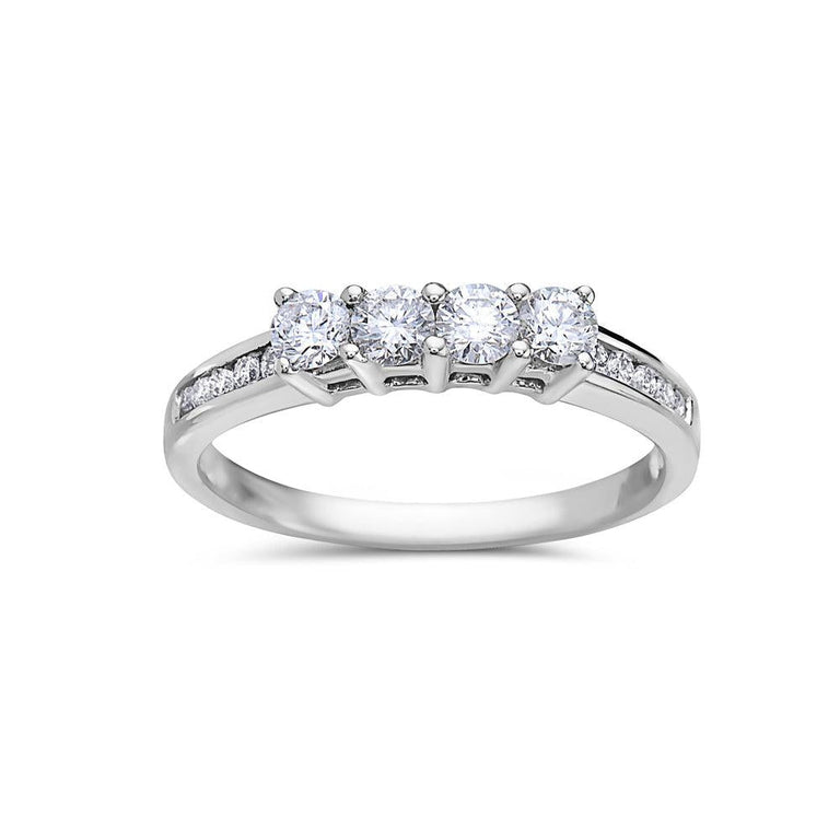 14k White Gold With 0.75 Diamond Wedding Band