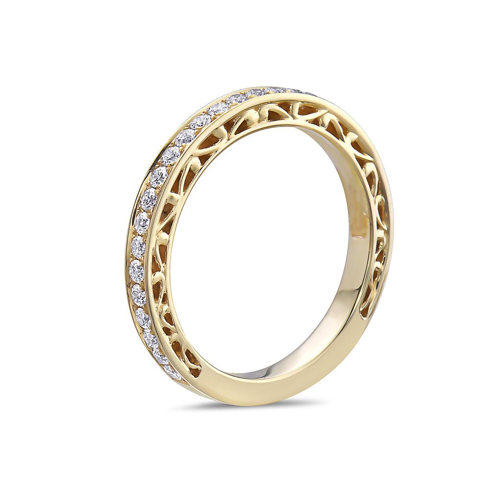 18K Yellow Gold With 0.45 CT Diamonds Wedding Band