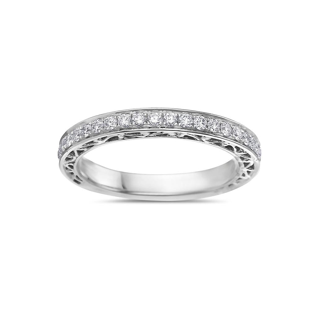 18K White Gold With 0.45 CT Diamonds Wedding Band