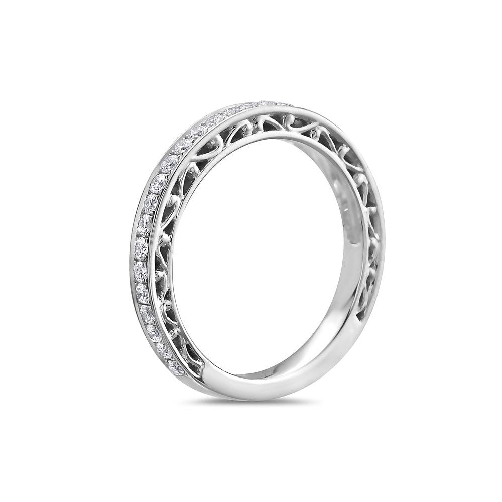 18K White Gold With 0.45 CT Diamonds Wedding Band