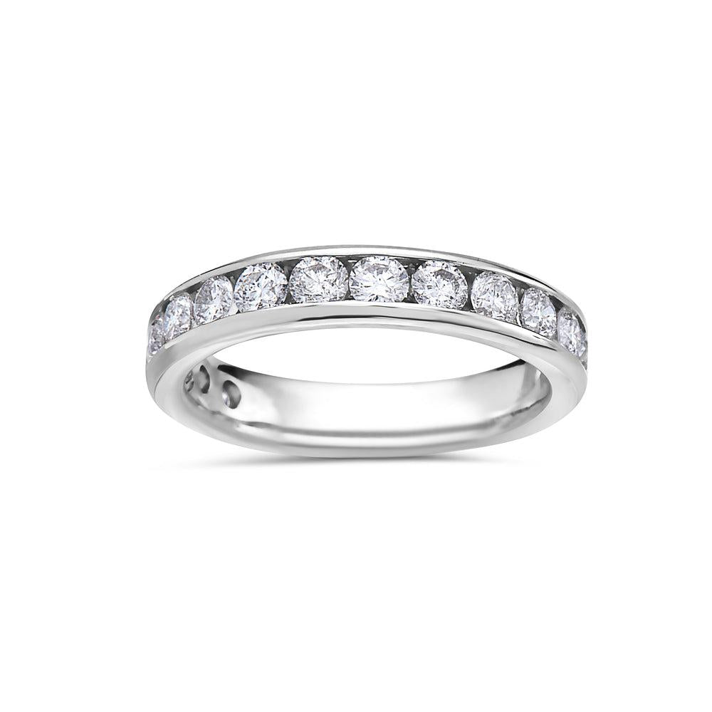 14K White Gold With 1 CT Diamond Wedding Band