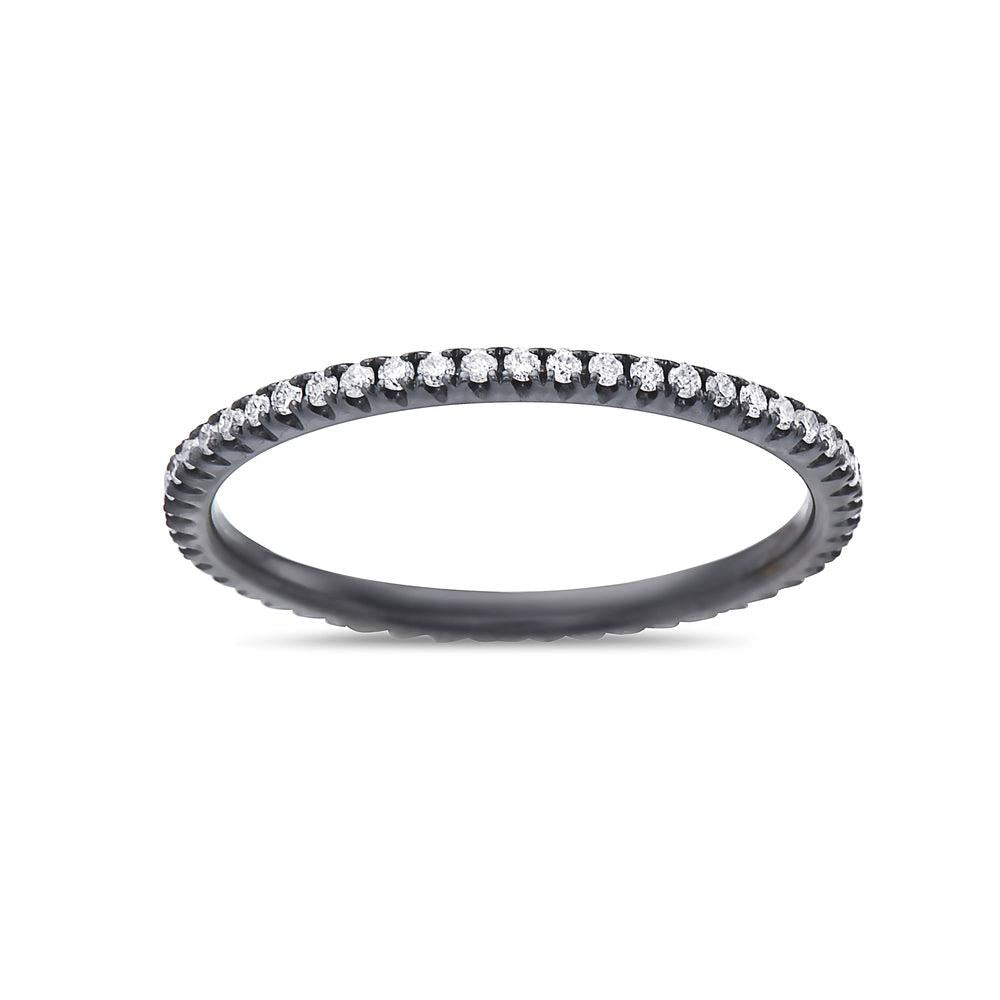 18k Black Gold With  0.29 CT Diamonds Wedding Band