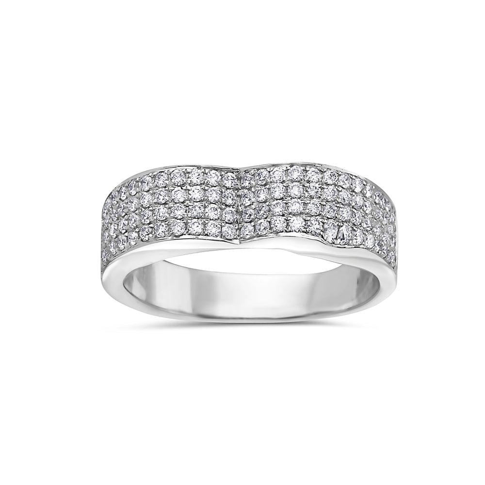14k White Gold With 1 CT Diamond Wedding Band