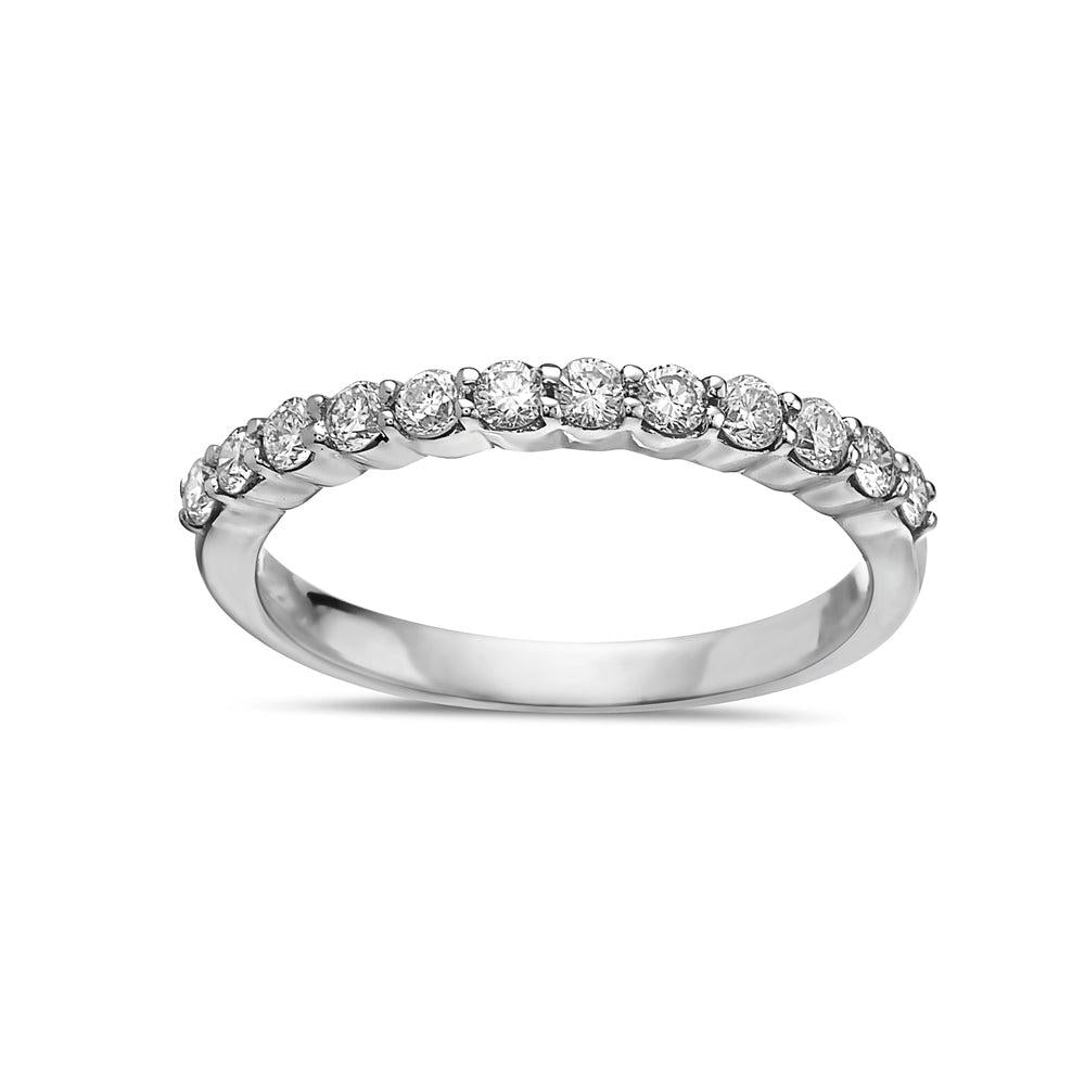 18K White Gold With 0.50 CT Diamond Wedding Band