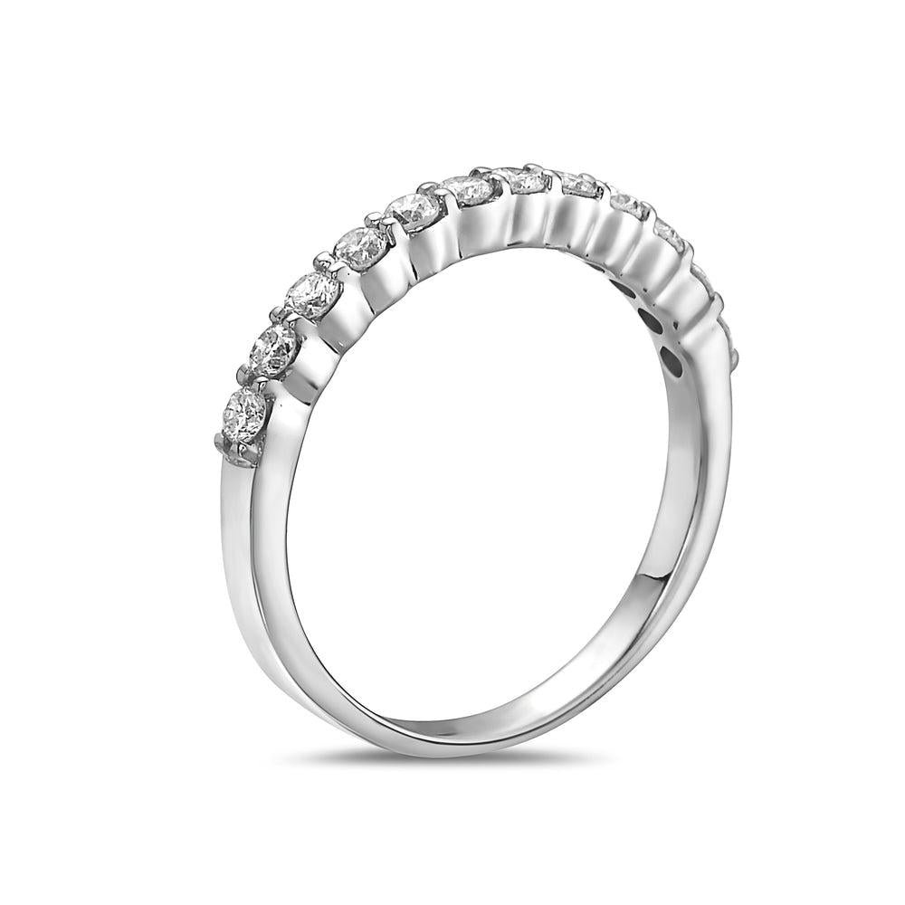 18K White Gold With 0.50 CT Diamond Wedding Band