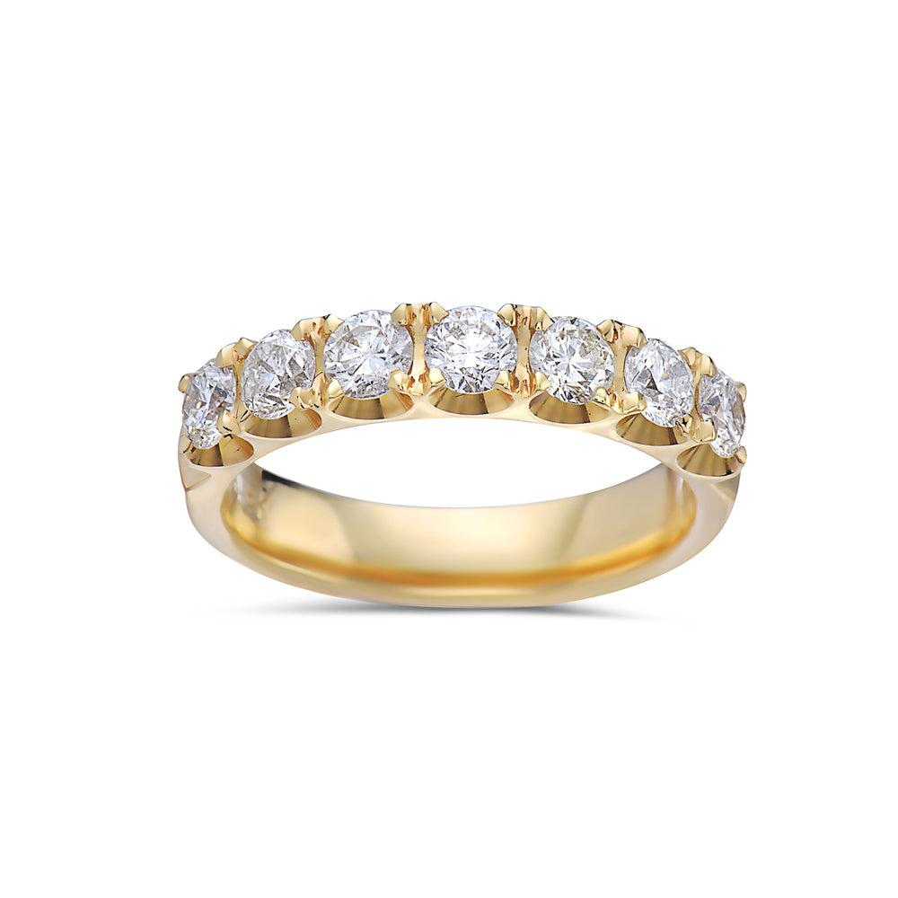 14k Yellow Gold With 1.10 CT Lab Diamonds Wedding Band