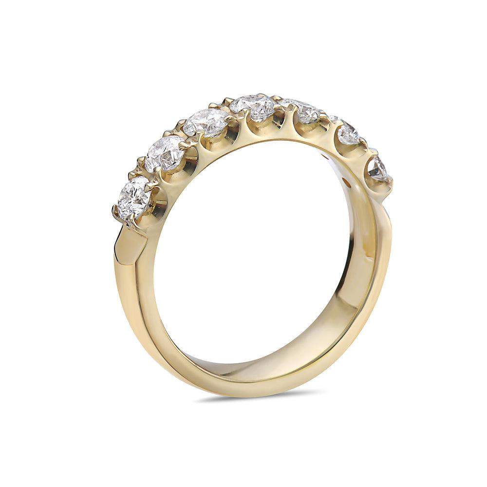 14k Yellow Gold With 1.10 CT Lab Diamonds Wedding Band