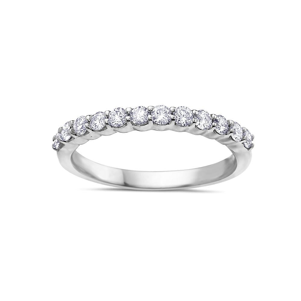 18K White Gold With 0.50 CT Diamonds Wedding Band