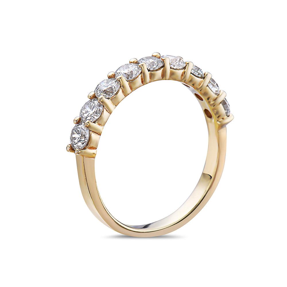 14k Yellow Gold With 1.30  CT Diamonds Wedding Band