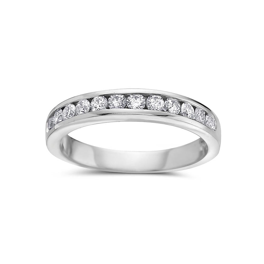 18k White Gold With 0.58 CT Diamonds Wedding Band