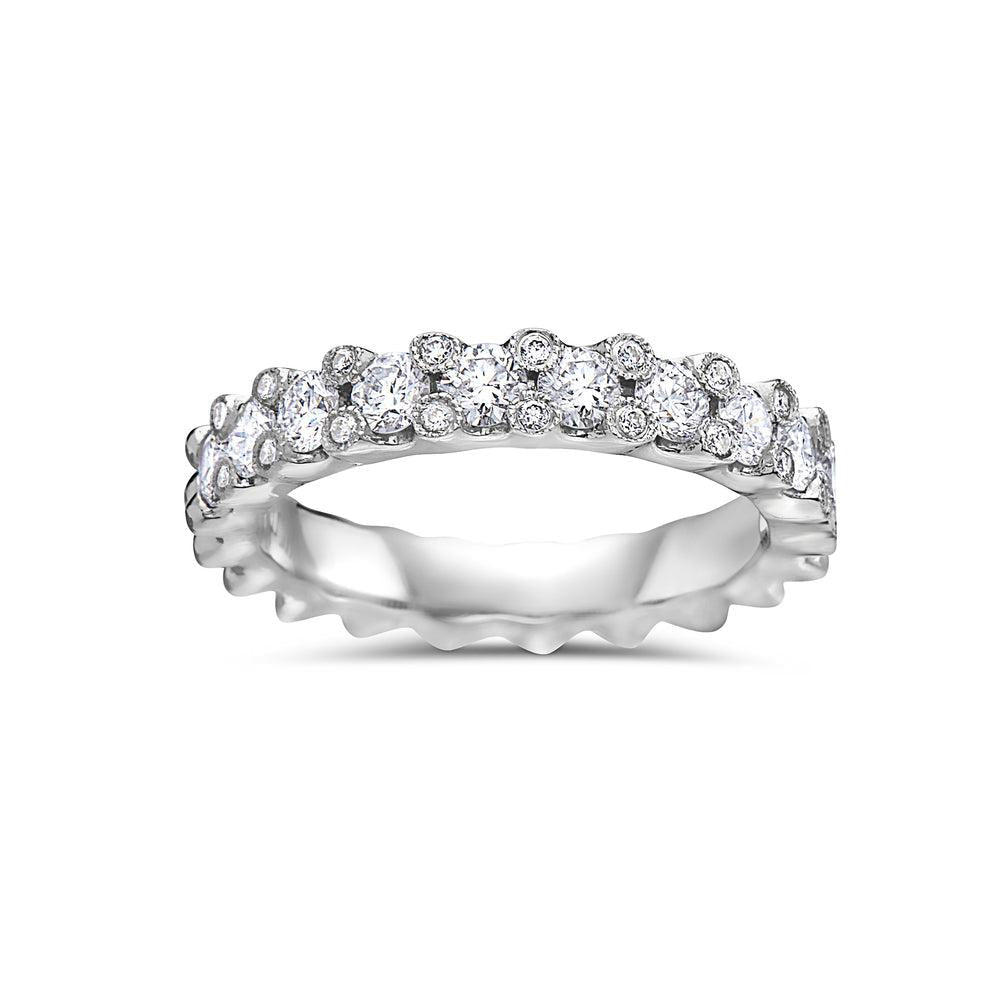 18k White Gold With 1.20 CT Diamond Wedding Band