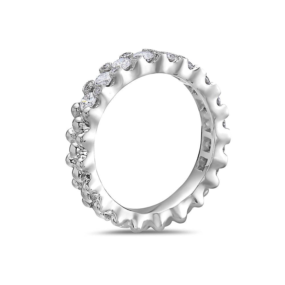 18k White Gold With 1.20 CT Diamond Wedding Band