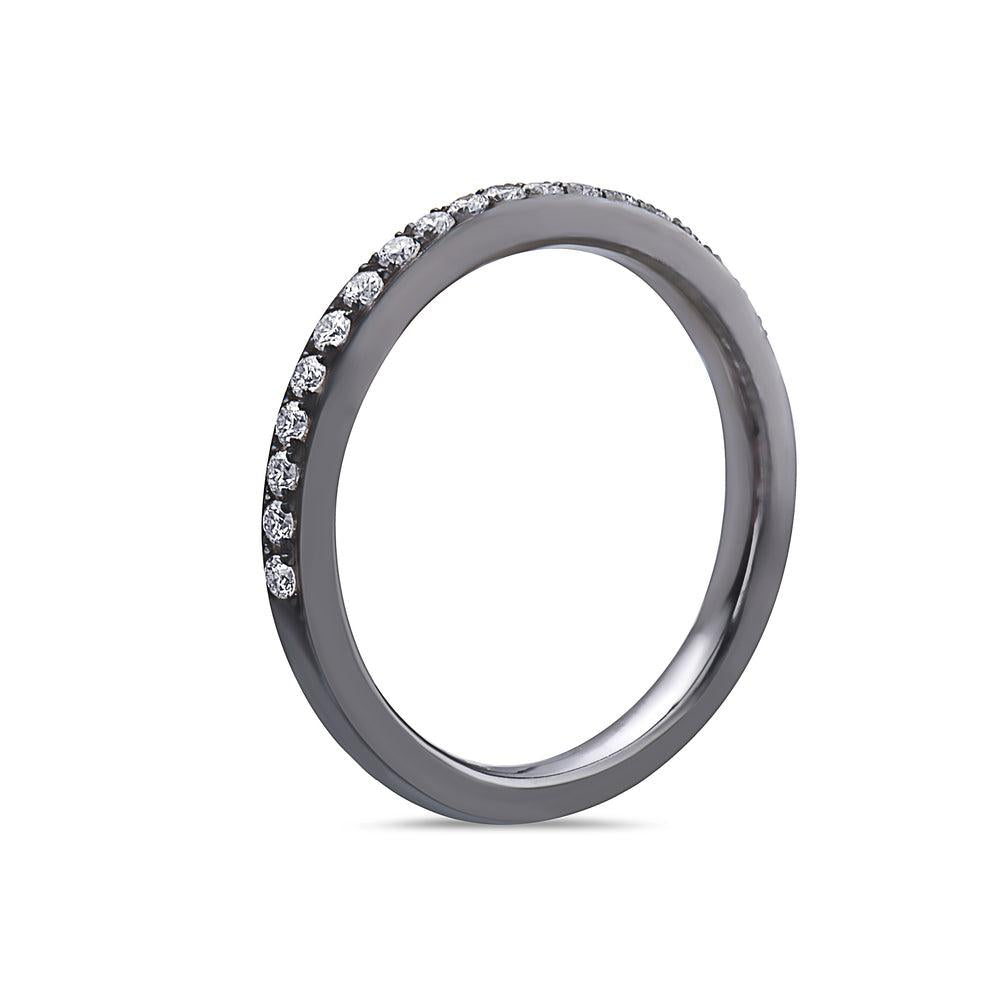 18k Black Gold Diamond 0.30 CT Wedding Band