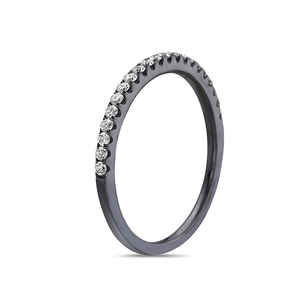18k Black Gold Diamond 0.30 CT Wedding Band