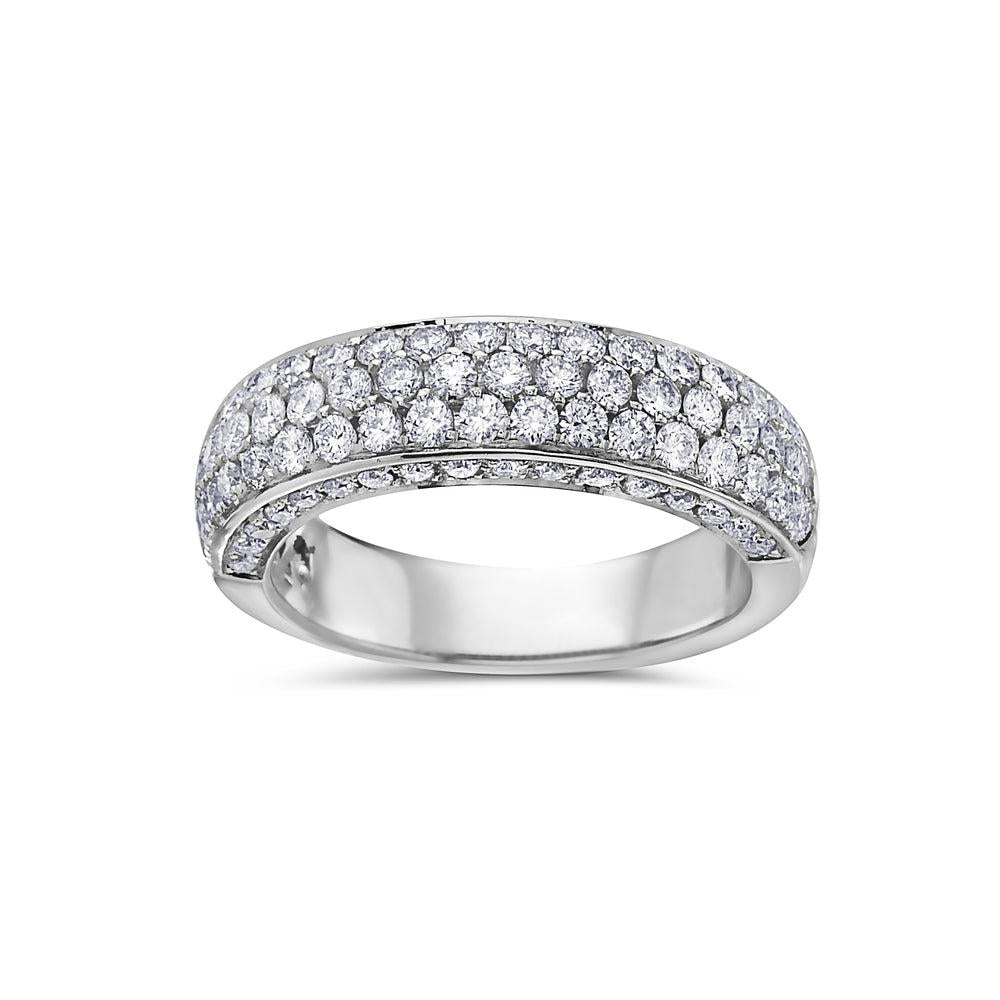 14k White Gold Diamond 1.70 CT Wedding  Band