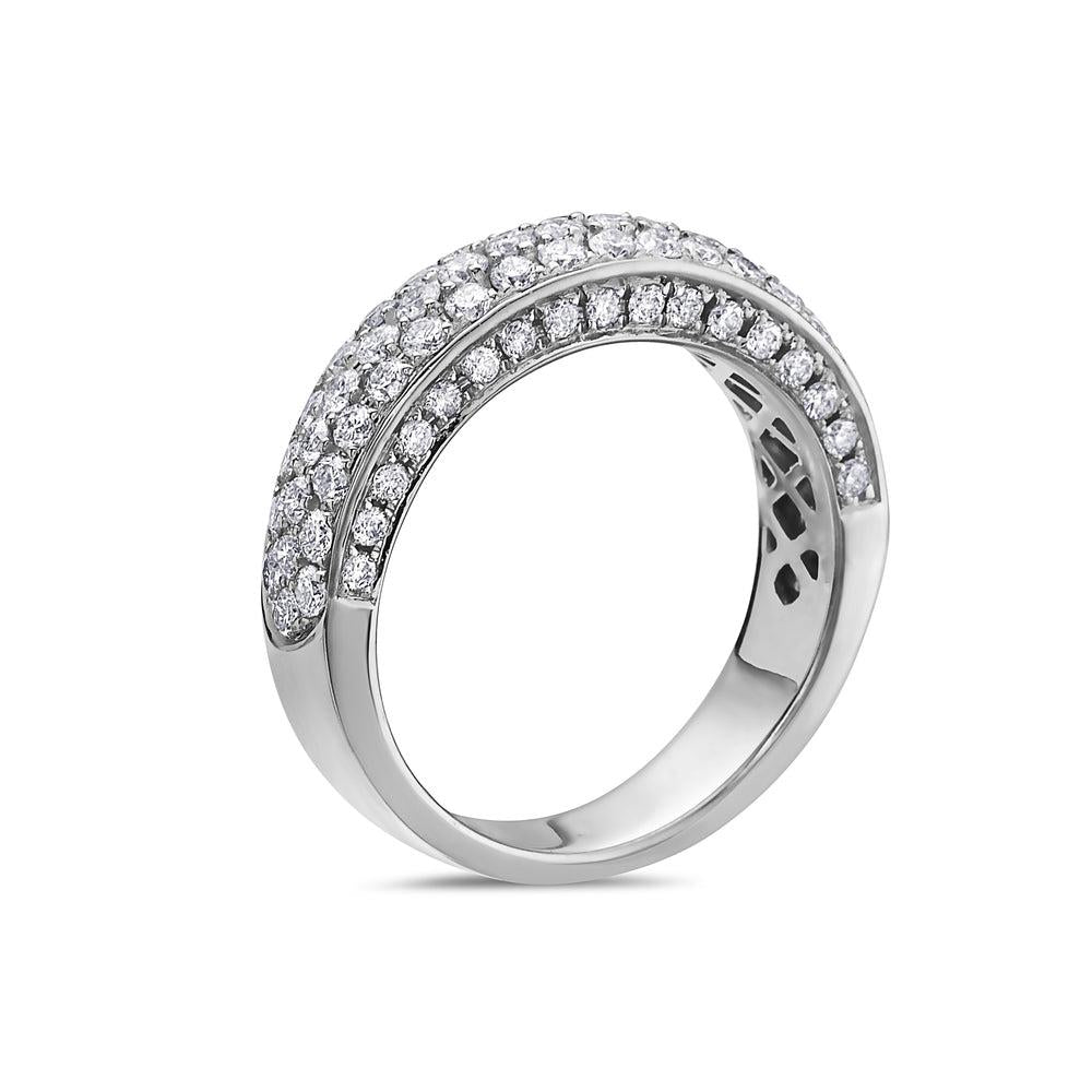 14k White Gold Diamond 1.70 CT Wedding  Band
