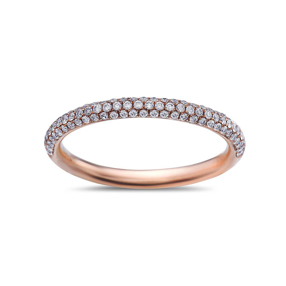 18k Rose Gold Diamond 0.32 CT Wedding Band