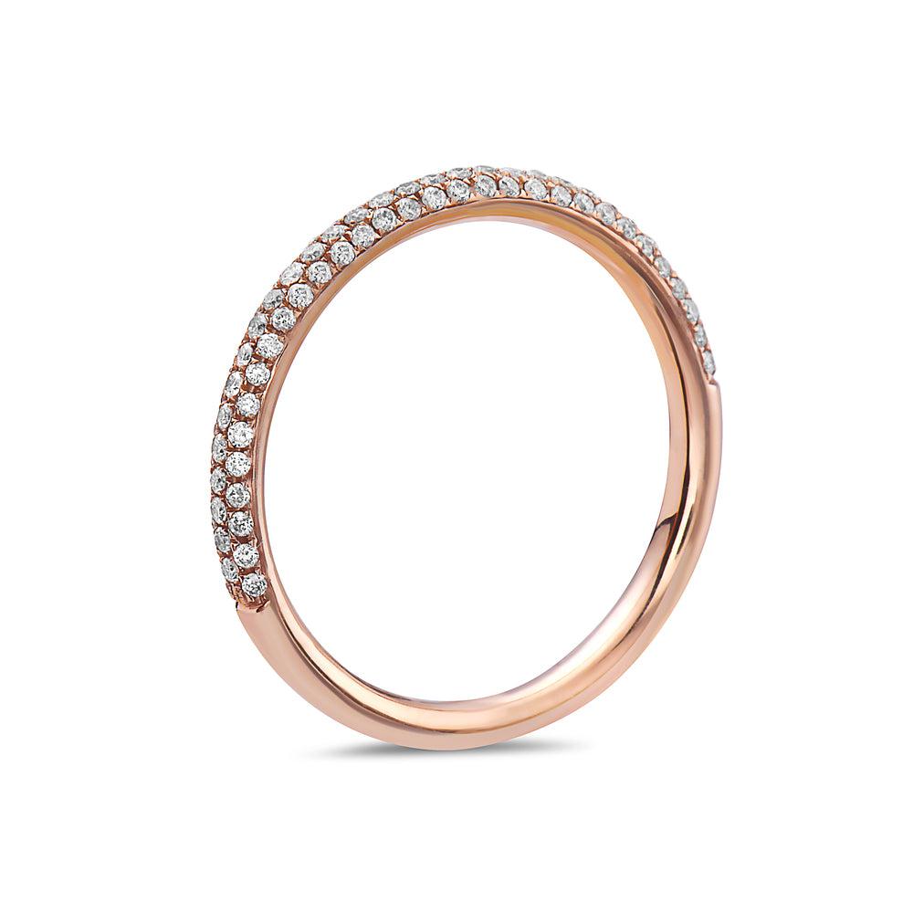 18k Rose Gold Diamond 0.32 CT Wedding Band