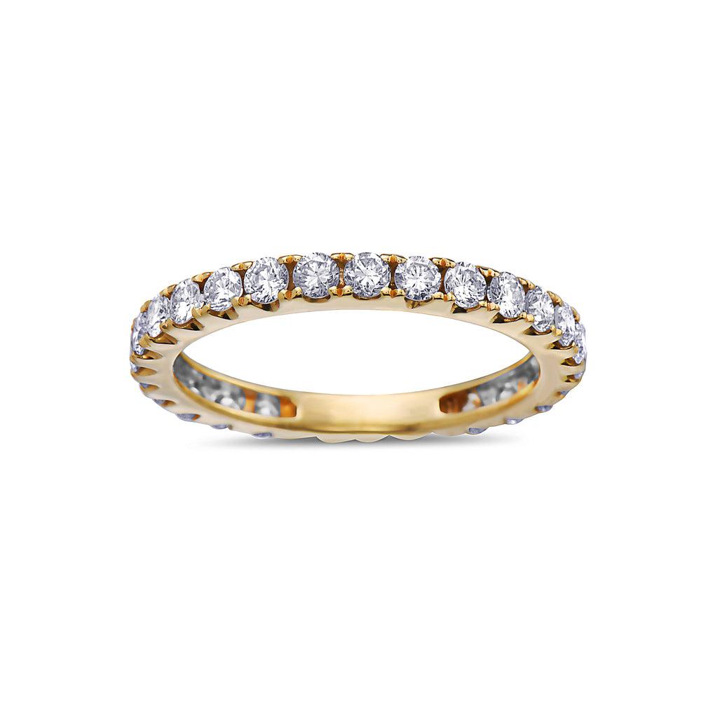18k Yellow Gold With 1.10 CT Diamonds Wedding Band