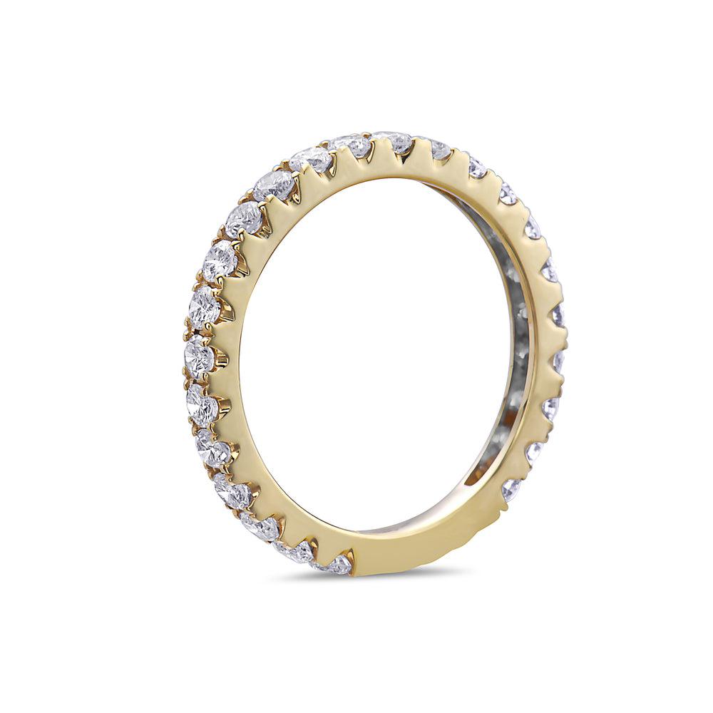 18k Yellow Gold With 1.10 CT Diamonds Wedding Band
