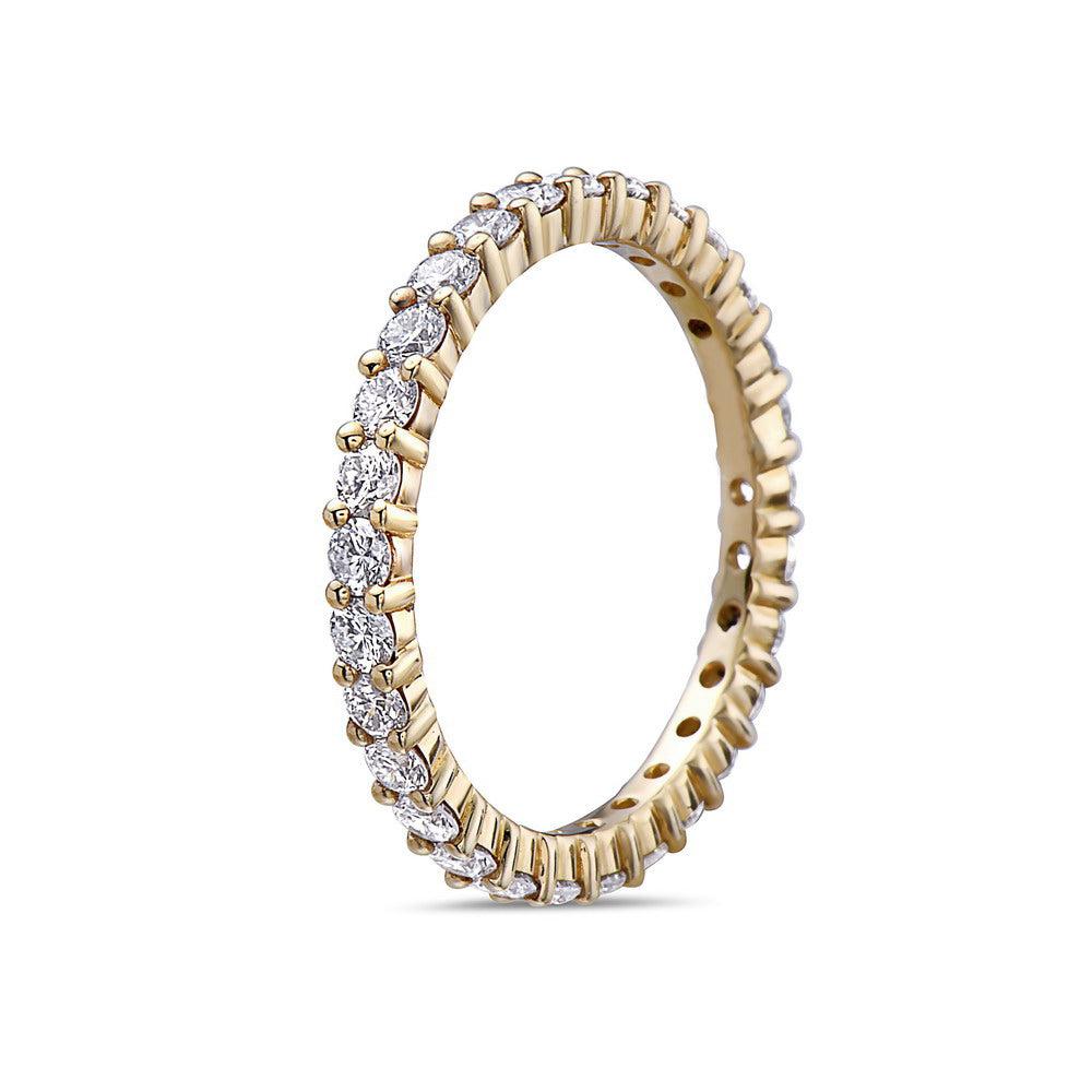 18k Yellow Gold With 1 CT Wedding Band Diamonds