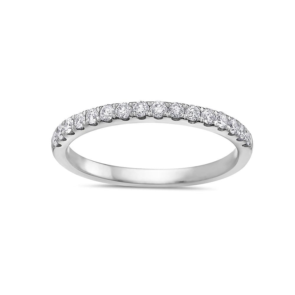 18K White Gold With 0.32 CT Diamonds Wedding Band