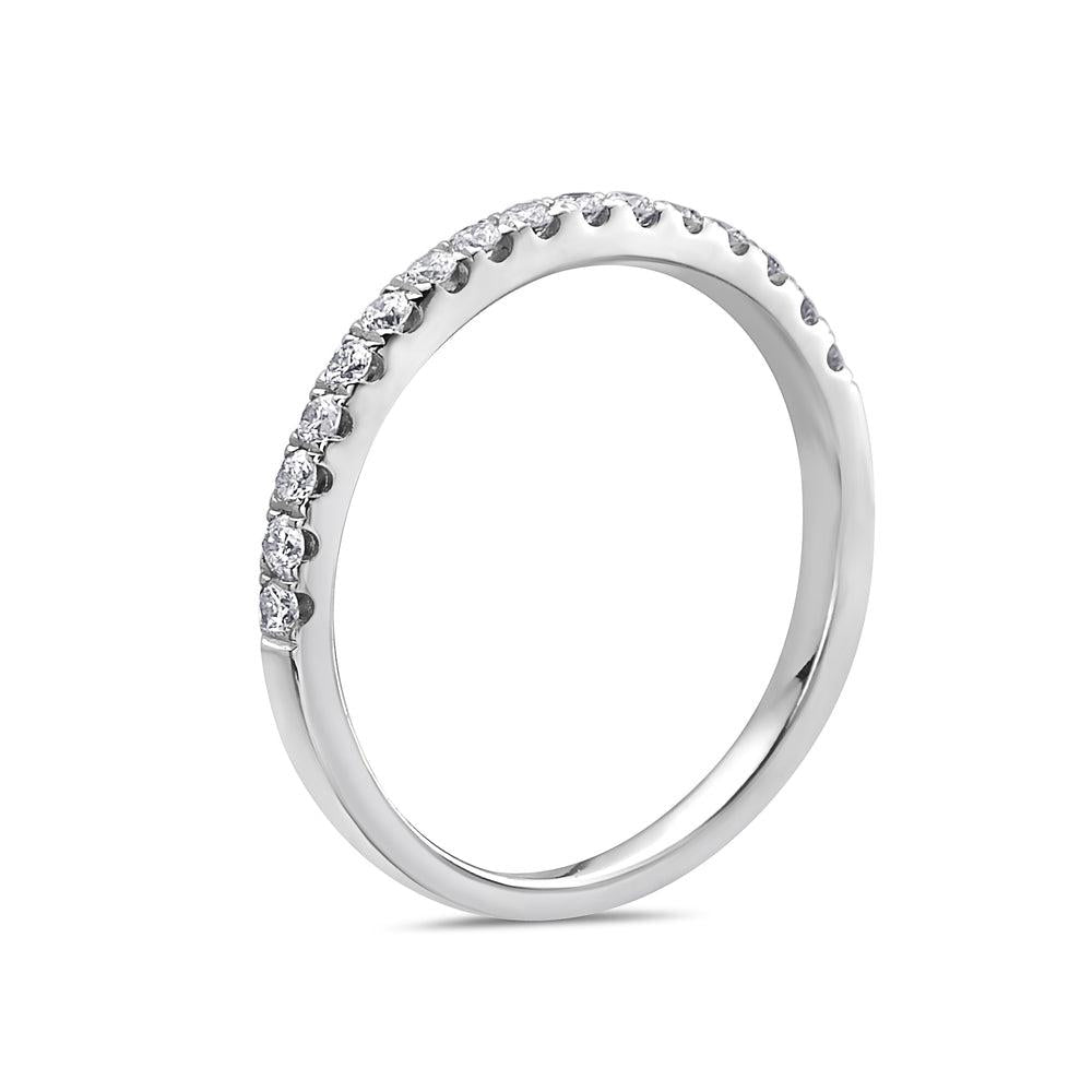 18K White Gold With 0.32 CT Diamonds Wedding Band